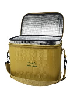 happy outside 18-20L Insulated Cooler Bag, Outdoor Travel Thermal Insulation Bag, Food Refrigeration Cooler Bag, Beverage Storage Ice Pack, Picnic Basket，Lunch Bag，Camping Storage Shoulder Bag Storage Box, Thickened EVA Material, Waterproof, Leak Proof, Dirt Resistant, Durable, Mold Resistant, Antibacterial, Foldable and Portable, suitable for Home Storage and Outdoor Activities such as Hiking, Camping, Picnicking, Family Outings, etc. It can be used to keep food fresh and beverages stored in short-term refrigeration, khaki  - Image 1