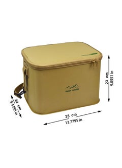 happy outside 18-20L Insulated Cooler Bag, Outdoor Travel Thermal Insulation Bag, Food Refrigeration Cooler Bag, Beverage Storage Ice Pack, Picnic Basket，Lunch Bag，Camping Storage Shoulder Bag Storage Box, Thickened EVA Material, Waterproof, Leak Proof, Dirt Resistant, Durable, Mold Resistant, Antibacterial, Foldable and Portable, suitable for Home Storage and Outdoor Activities such as Hiking, Camping, Picnicking, Family Outings, etc. It can be used to keep food fresh and beverages stored in short-term refrigeration, khaki  - Image 3