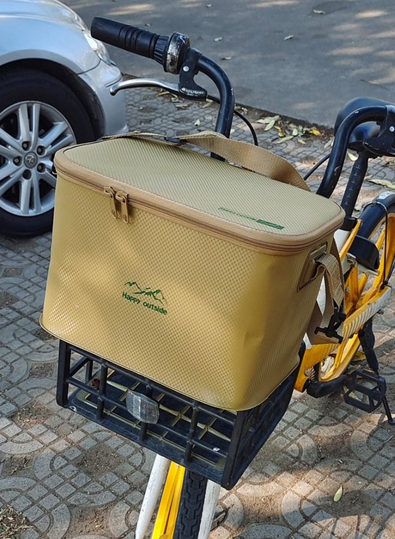 happy outside 18-20L Insulated Cooler Bag, Outdoor Travel Thermal Insulation Bag, Food Refrigeration Cooler Bag, Beverage Storage Ice Pack, Picnic Basket，Lunch Bag，Camping Storage Shoulder Bag Storage Box, Thickened EVA Material, Waterproof, Leak Proof, Dirt Resistant, Durable, Mold Resistant, Antibacterial, Foldable and Portable, suitable for Home Storage and Outdoor Activities such as Hiking, Camping, Picnicking, Family Outings, etc. It can be used to keep food fresh and beverages stored in short-term refrigeration, khaki - Image 5