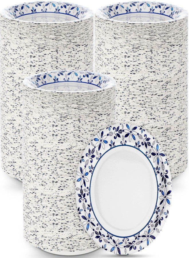 FillTouch حزمة 400 صحن ورقي قابل للتصرف بحجم 7 بوصة للاستخدام اليومي - مقاوم للامتصاص، ثقيل، مقاوم للقطع، أطباق زرقاء وبيضاء للعشاء، النزهات، حفلات العطلات، التجمعات العائلية - Image 1