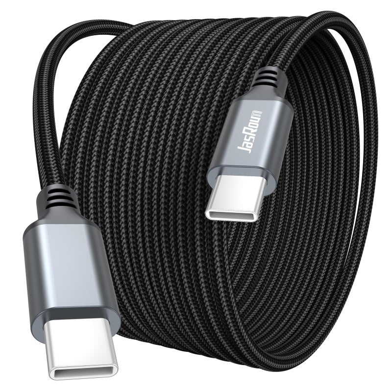 JasRoum 15 ft USB C Cable Fast Charging 100W, Extra Long USBC to Type-C Charger Cord 480Mbps Data Transfer Braided with E-Marker Chip for iPhone 17/16/15 Android Phone MacBook Pro/Air Laptop Tablet - Image 1