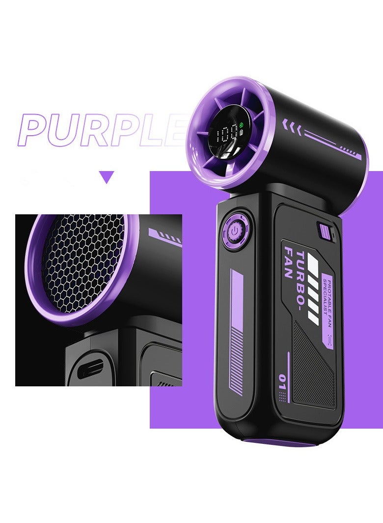 general Mecha Turbo Handheld Fan - Portable Digital Display High-Speed Wind Cannon, USB-C Charging Mini Fan for Desert Outdoor & Study - Image 1