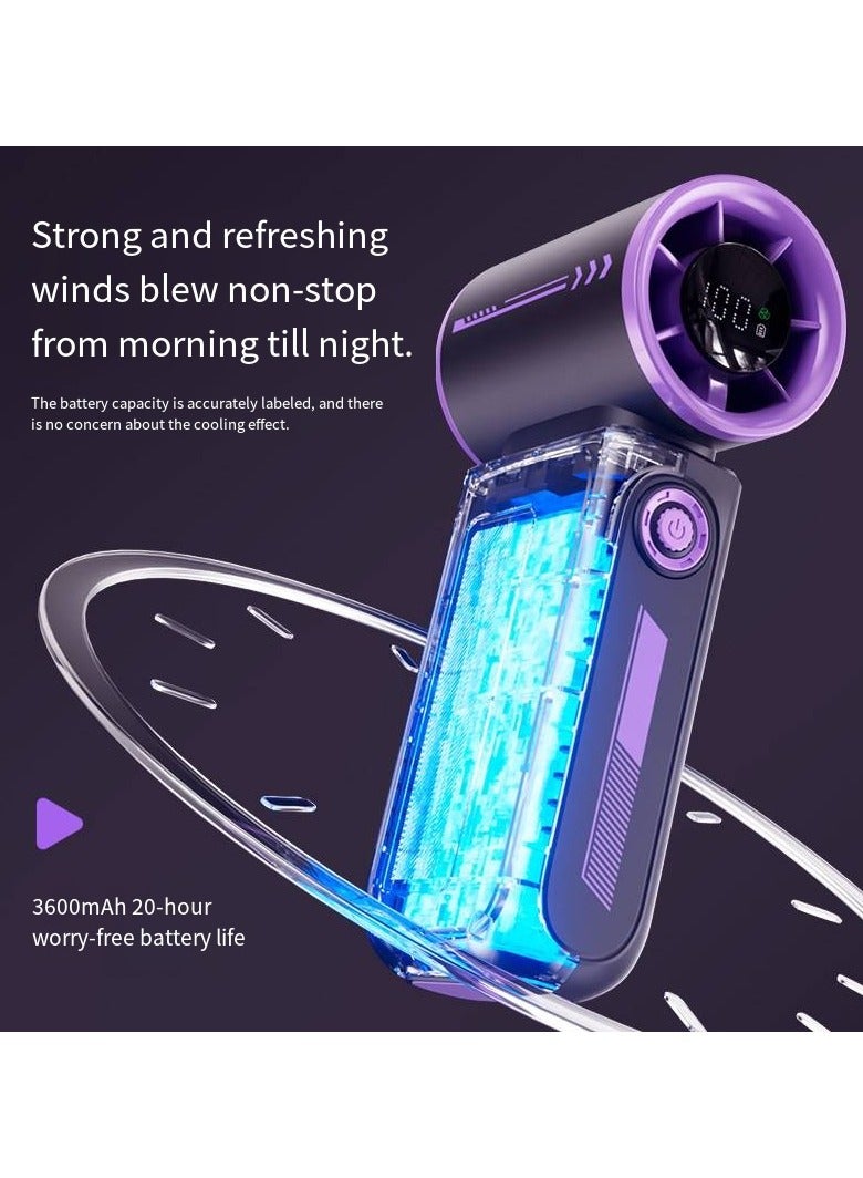 general Mecha Turbo Handheld Fan - Portable Digital Display High-Speed Wind Cannon, USB-C Charging Mini Fan for Desert Outdoor & Study - Image 2