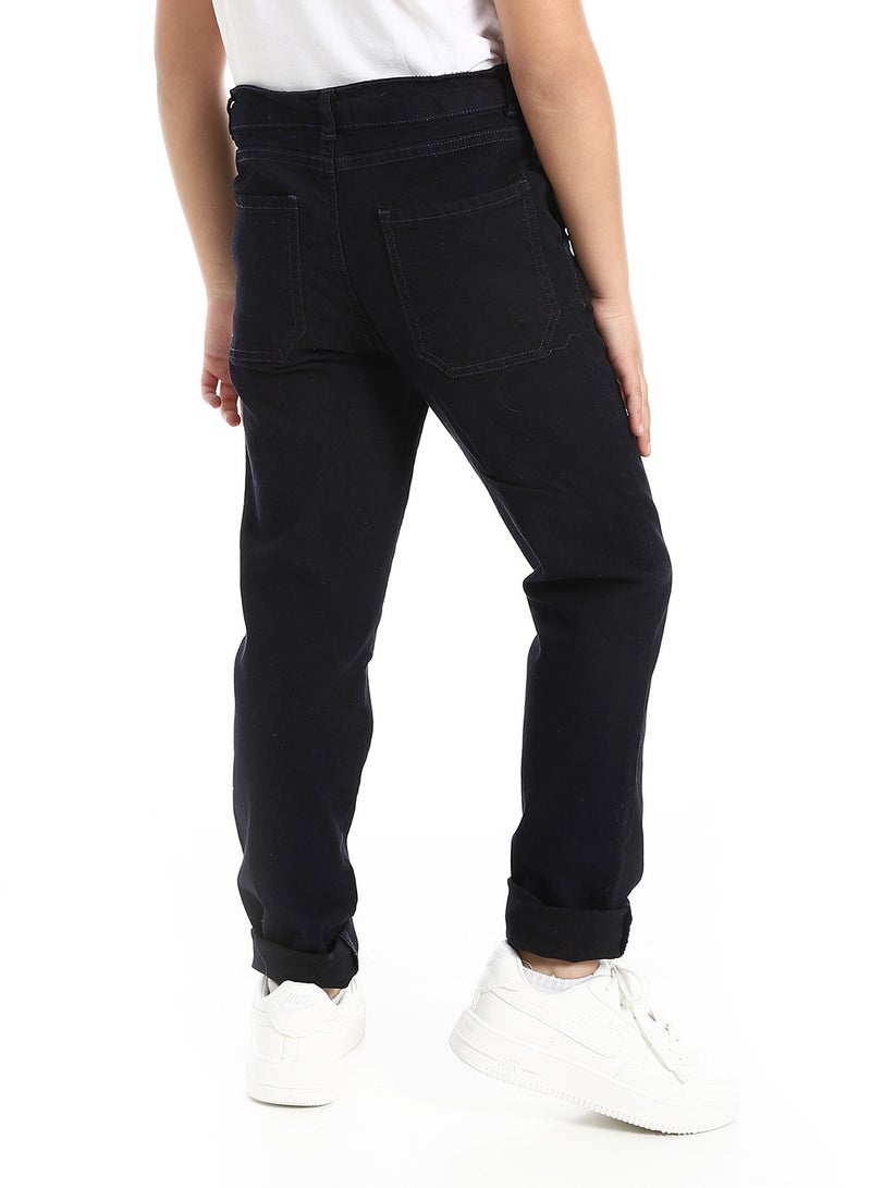 Andora Plain Gabardine Trousers For Boys _ Navy Blue - Image 3