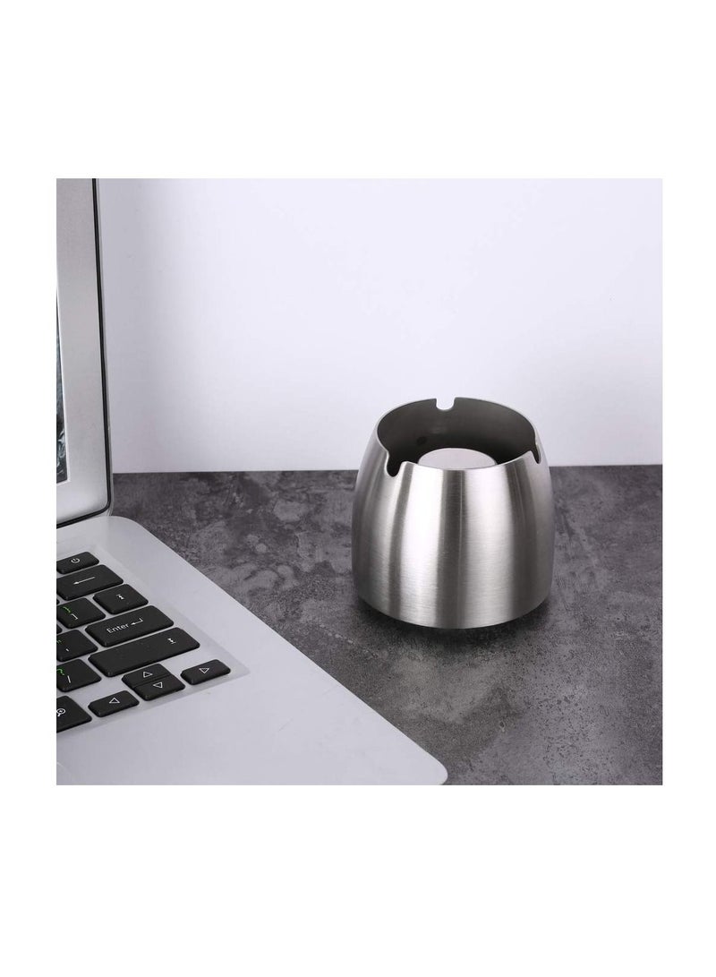 Y&D Windproof Ashtray Stainless Steel Tabletop Ash Holder with Column Bracket Tray for Patio Hotel Home Office - Image 4
