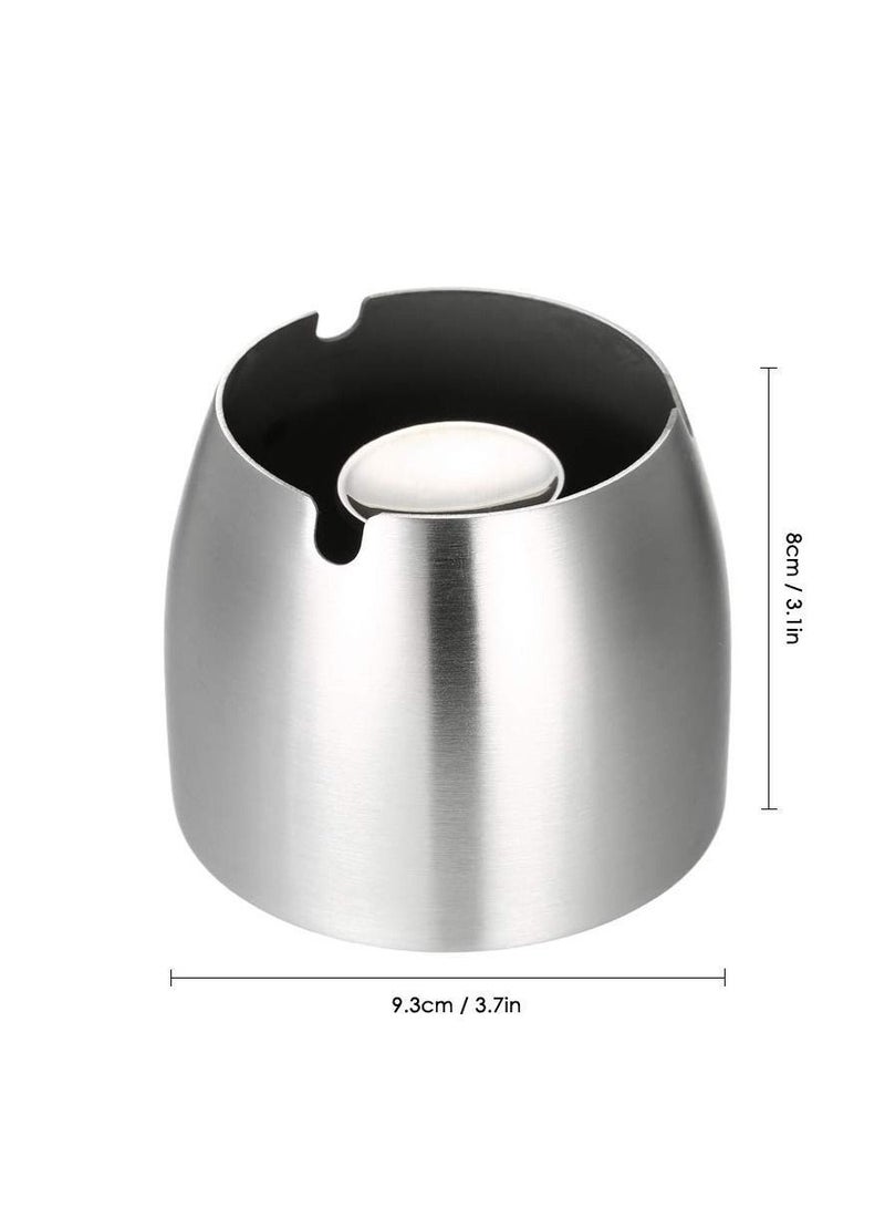Y&D Windproof Ashtray Stainless Steel Tabletop Ash Holder with Column Bracket Tray for Patio Hotel Home Office - Image 5