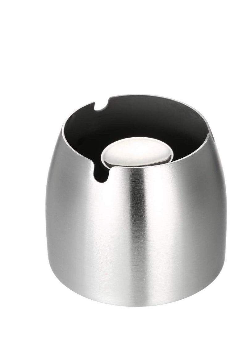 Y&D Windproof Ashtray Stainless Steel Tabletop Ash Holder with Column Bracket Tray for Patio Hotel Home Office - Image 1