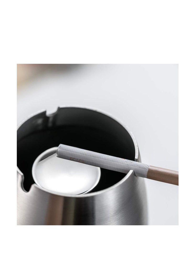 Y&D Windproof Ashtray Stainless Steel Tabletop Ash Holder with Column Bracket Tray for Patio Hotel Home Office - Image 3