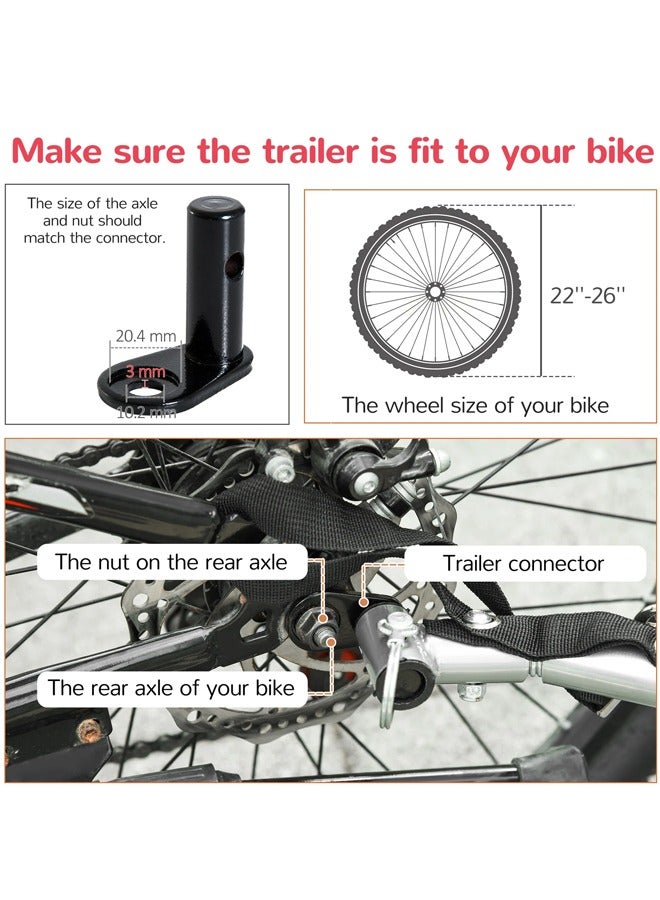 زي سي إم - هابي مقطورة دراجة أطفال خارجية بثلاث عجلات مع خطاف خلفي، عربة مشي قابلة للفصل، عربة أطفال للأطفال، عجلات 16-20 بوصة - Image 3