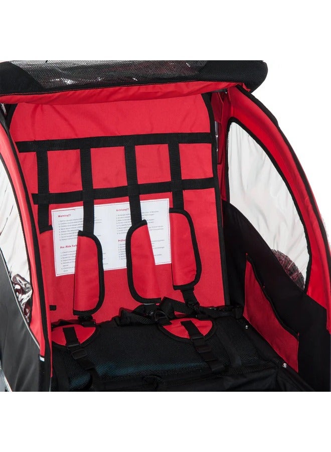 زي سي إم - هابي مقطورة دراجة أطفال خارجية بثلاث عجلات مع خطاف خلفي، عربة مشي قابلة للفصل، عربة أطفال للأطفال، عجلات 16-20 بوصة - Image 4