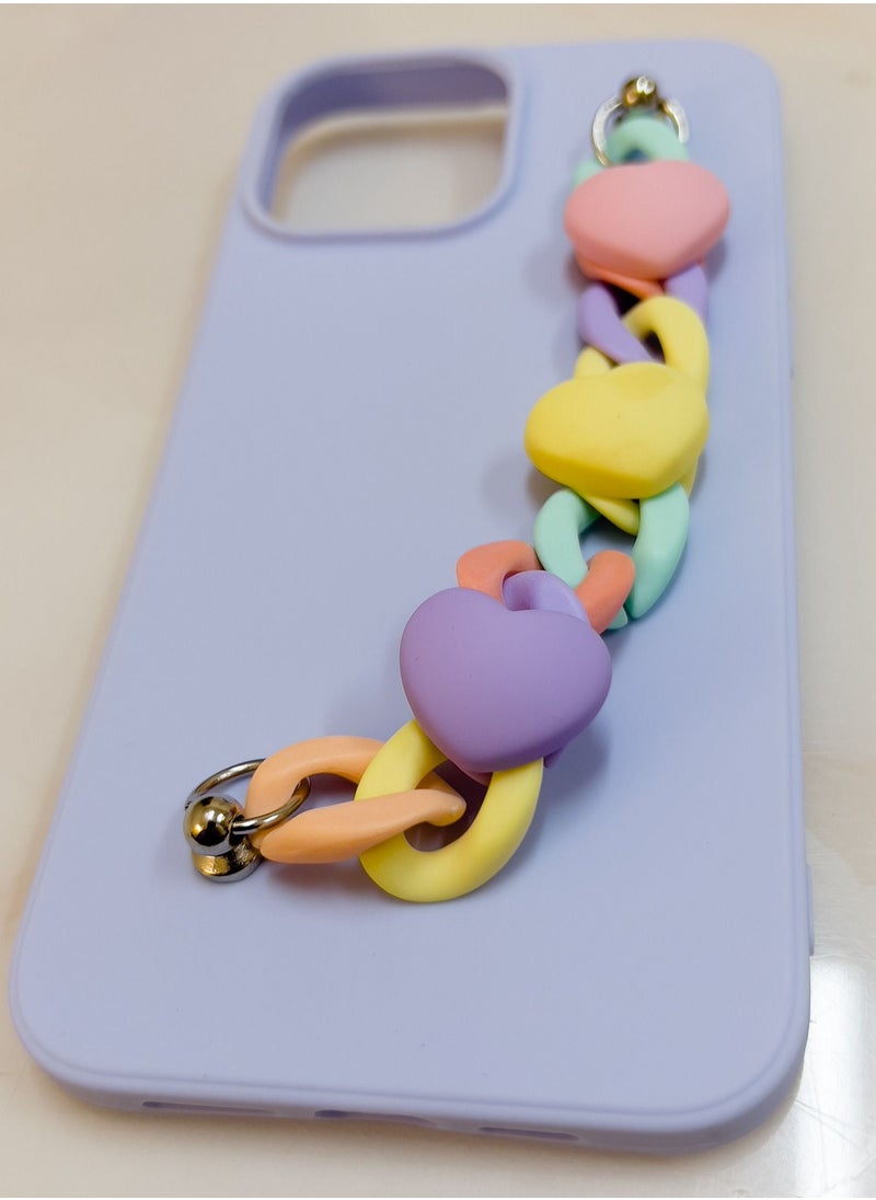 LAOONT - Phone Cover For iPhone 13 Pro With A Colorful Chain - Image 1