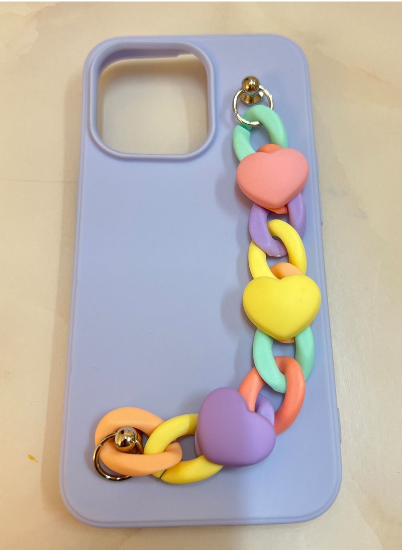 LAOONT - Phone Cover For iPhone 13 Pro With A Colorful Chain - Image 1