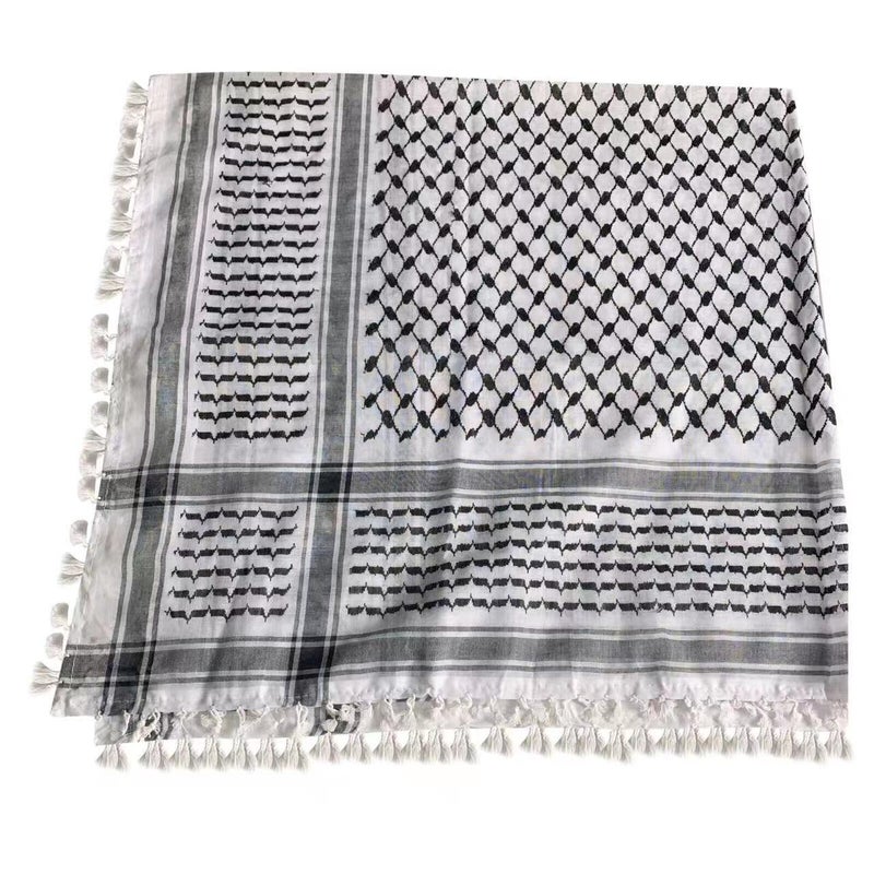 New Four-Sided Tassel Arabic Headscarf Square Scarf Tactical Headscarf Outdoor Muslim Decoration - Image 2