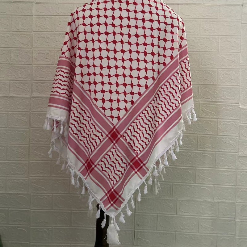 New Four-Sided Tassel Arabic Headscarf Square Scarf Tactical Headscarf Outdoor Muslim Decoration - Image 5