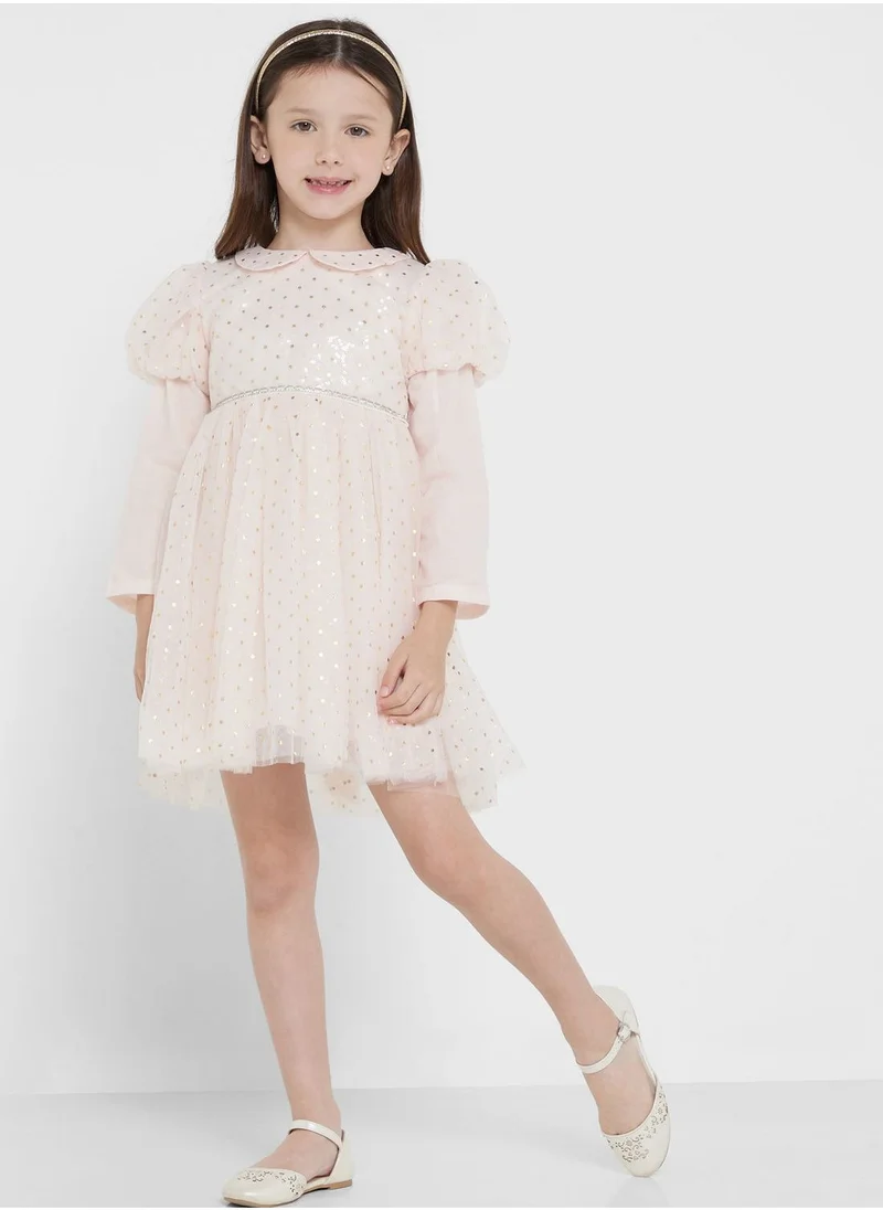 Pinata Girls Puff Sleeve Lace Dress
