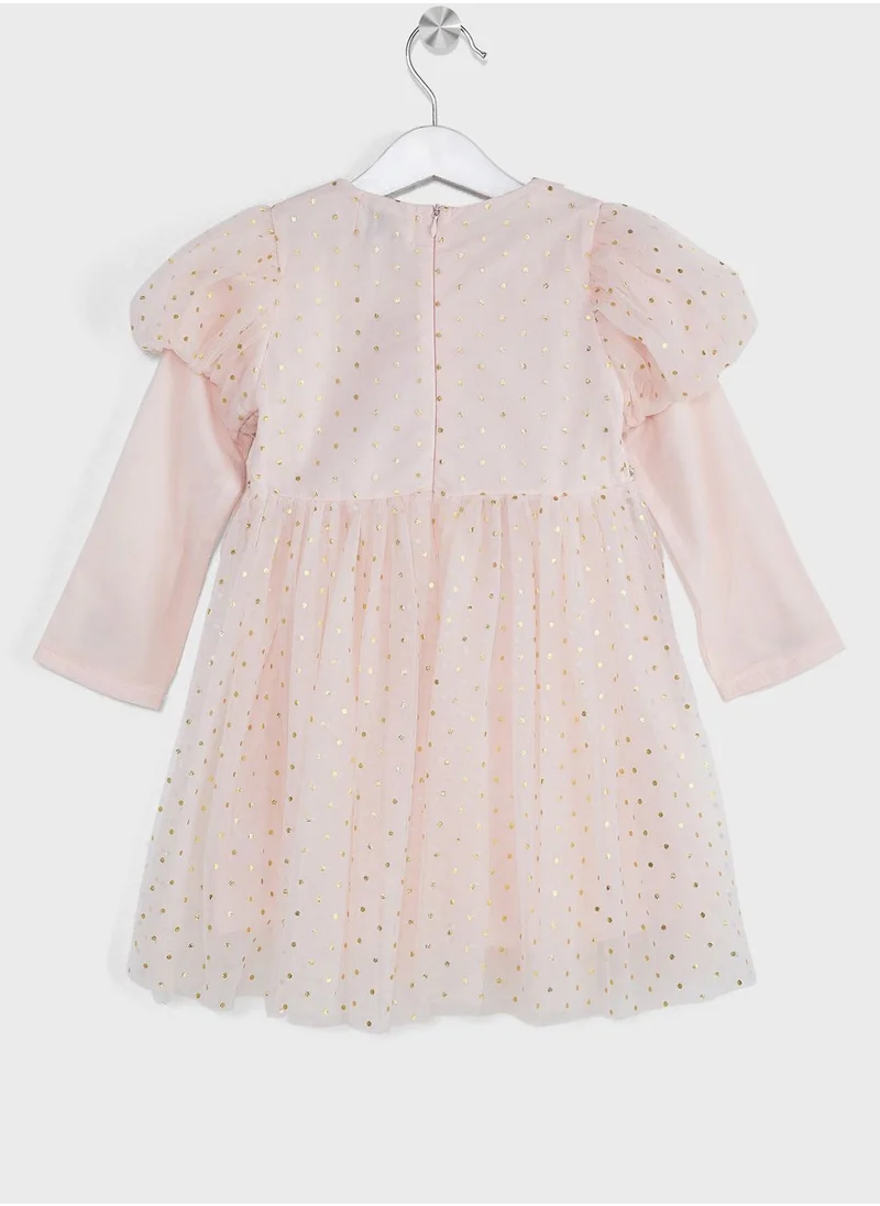Pinata Girls Puff Sleeve Lace Dress
