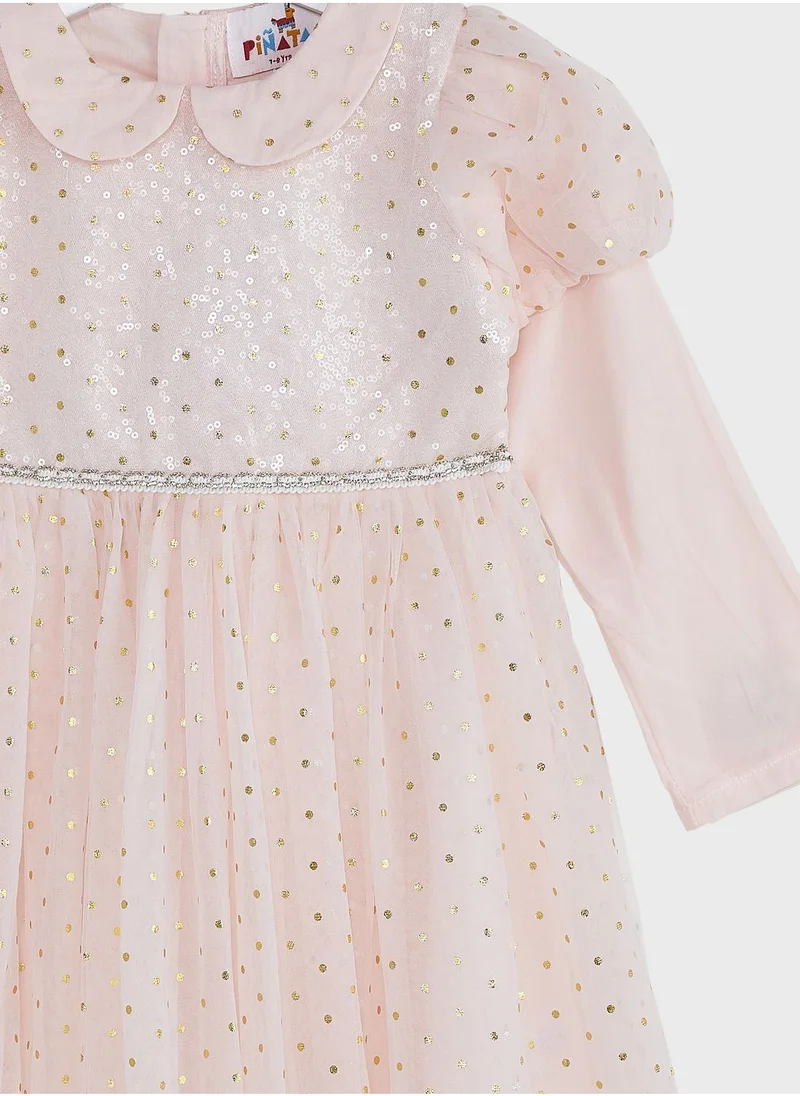 Pinata Girls Puff Sleeve Lace Dress