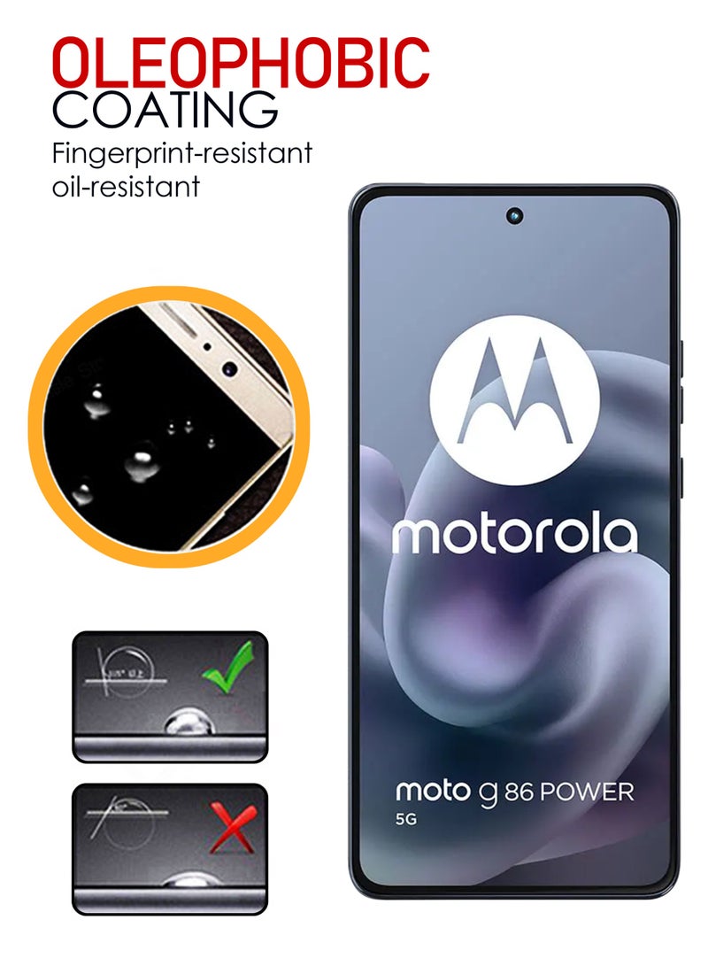 واقي شاشة موتورولا موتو جي 86 باور | زجاج مقسّى متوافق مع موتورولا موتو جي 86 باور | واقي شاشة عالي الدقة بالكامل، زجاج مقسّى مضاد للخدش، تغطية كاملة من الحافة إلى الحافة، مع طقم تركيب سهل - أسود - Image 4
