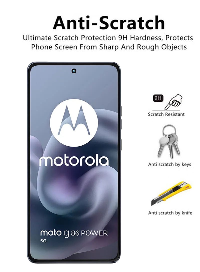 واقي شاشة موتورولا موتو جي 86 باور | زجاج مقسّى متوافق مع موتورولا موتو جي 86 باور | واقي شاشة عالي الدقة بالكامل، زجاج مقسّى مضاد للخدش، تغطية كاملة من الحافة إلى الحافة، مع طقم تركيب سهل - أسود - Image 3