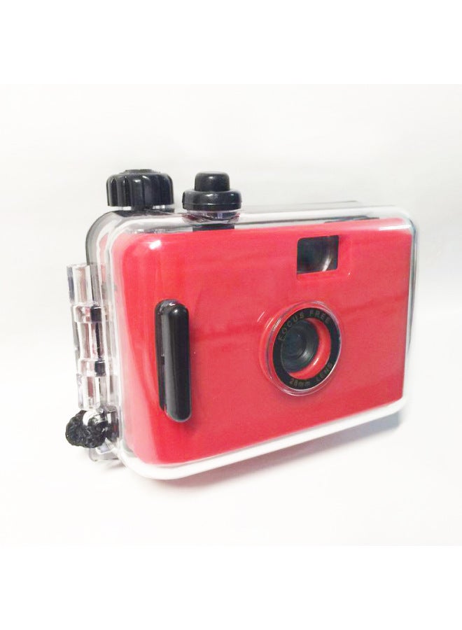 Generic Red Black Shell Non-disposable Film Camera Color Film Retro Film Kodak M35 Cute Fool Camera-Color:Message Color  - Image 3