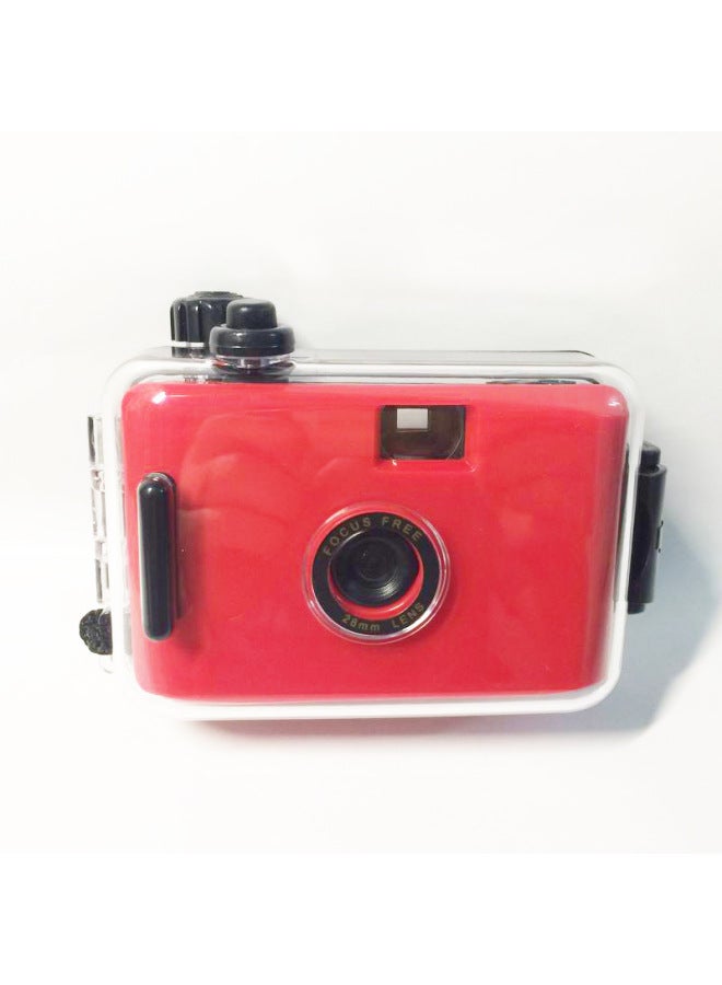 Generic Red Black Shell Non-disposable Film Camera Color Film Retro Film Kodak M35 Cute Fool Camera-Color:Message Color  - Image 2