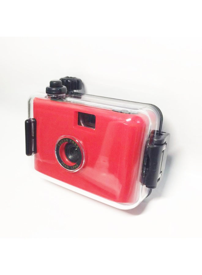 Generic Red Black Shell Non-disposable Film Camera Color Film Retro Film Kodak M35 Cute Fool Camera-Color:Message Color  - Image 5
