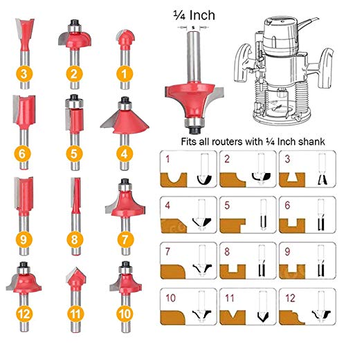 Digital Craft Digital Craft RR 12ER Power Tool Router Machine Maximum Power Precision for Creative Woodworking with 12Pc Router Bit Set Rotary Tool  - Image 5