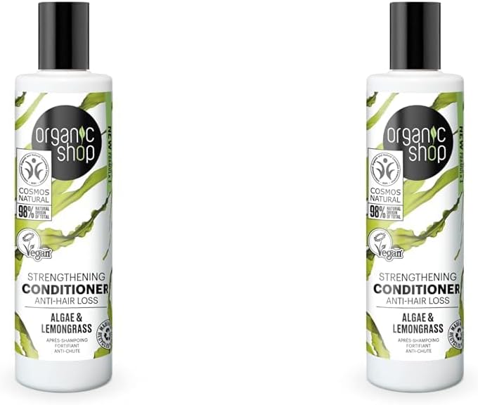 Organic Shop Strengthening Conditioner AntiHair Loss Algae and Lemongrass 280 ml Pack of 2