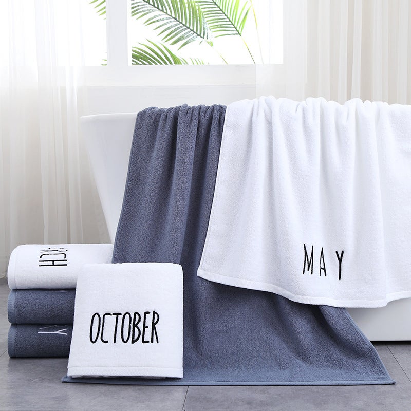 Thickened month bath towel pure cotton adult high quality bath towel gifts can be used as logo(Pink January, 70*140cm) - Image 3