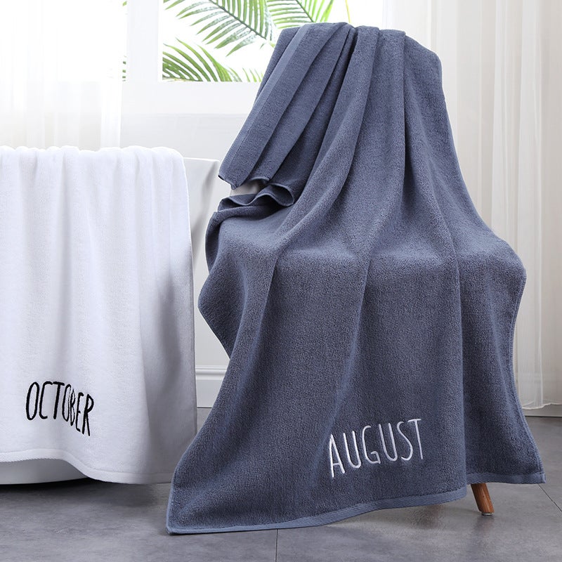 Thickened month bath towel pure cotton adult high quality bath towel gifts can be used as logo(Pink January, 70*140cm) - Image 5