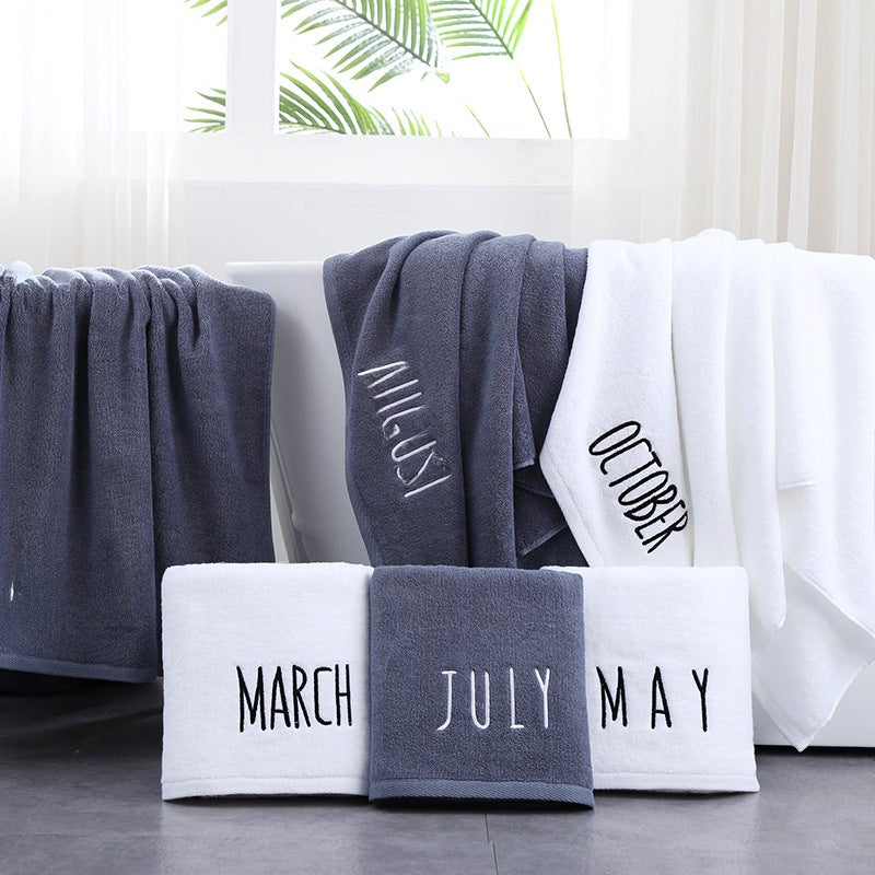 Thickened month bath towel pure cotton adult high quality bath towel gifts can be used as logo(Pink January, 70*140cm) - Image 4