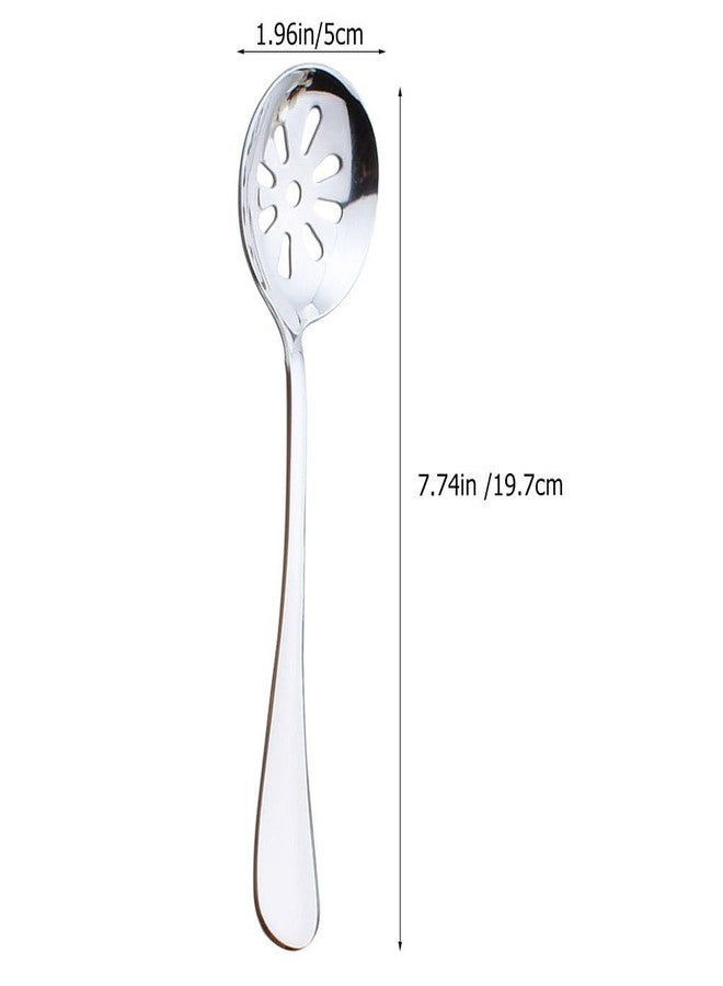 HEALEEP Small Slotted Spoons 7.75 Inch Stainless Steel 6-Pack Kitchen Gadgets for Soup Straining Fruit Dessert Salad Serving Utensils - Image 2