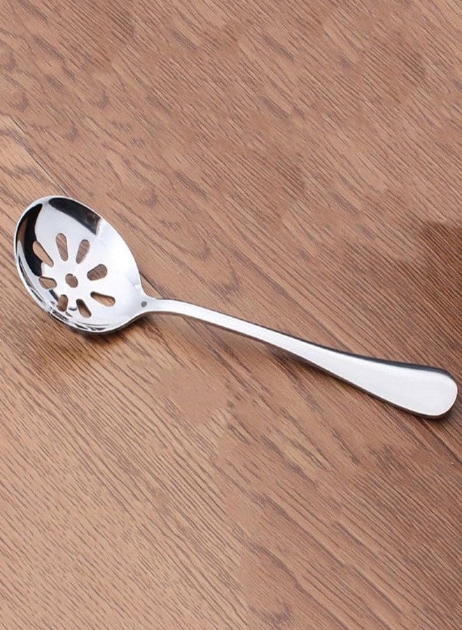 HEALEEP Small Slotted Spoons 7.75 Inch Stainless Steel 6-Pack Kitchen Gadgets for Soup Straining Fruit Dessert Salad Serving Utensils - Image 4