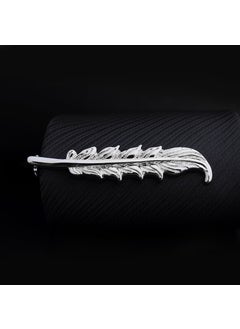 Generic Creative Gold Tie Clip Elegant Accessory for Men J0102 silver Feather 