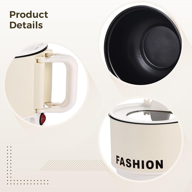 Mini Electric Hot Pot For One Adjustable Temperature Foldable Handle Ramen Cooker - Image 4