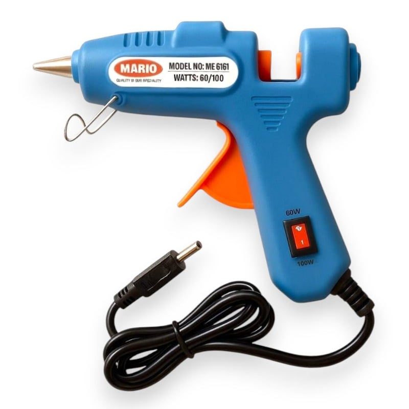 Mario 2-in-1 Dual Watt Hot Melt Glue Gun – 60W/100W Switchable Power, Quick Heat-Up, Temperature Control, Includes 5 Glue Sticks – For DIY, Crafts, Repairs – ME-6161 - Image 4