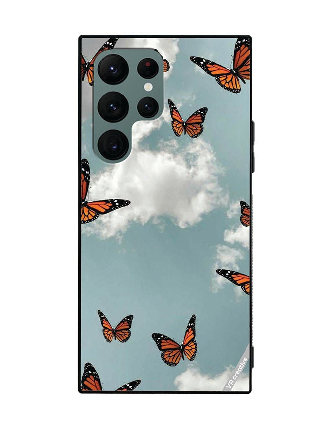 VR CREATIVE Protective Case Cover For Samsung Galaxy S22 Ultra 5G Butterfly Design Multicolour - Image 1