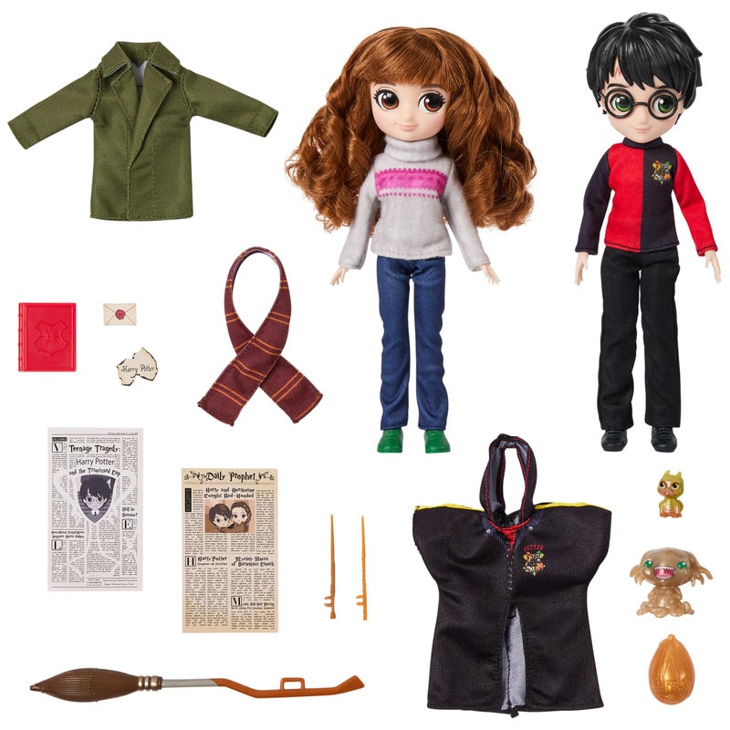 Wizarding World Harry Potter, 8-inch Harry Potter & Hermione Granger Dolls & Accessories Gift Set, over 20 Pieces, Kids Toys for Ages 6 and up - Image 1