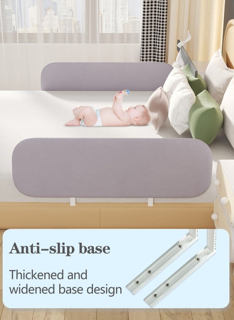 سكك حديد سرير الطفل الصغير ، سكك حديد سرير قابل للطي للأطفال الصغار ، حراس سكك حديد سرير الطفل مع المراسي المعززة ، سكك حديد سرير السفر لأسرة الأطفال ، التوأم ، مزدوجة إلى الخ رمادي 120 سم (1 قطعة) - Image 2