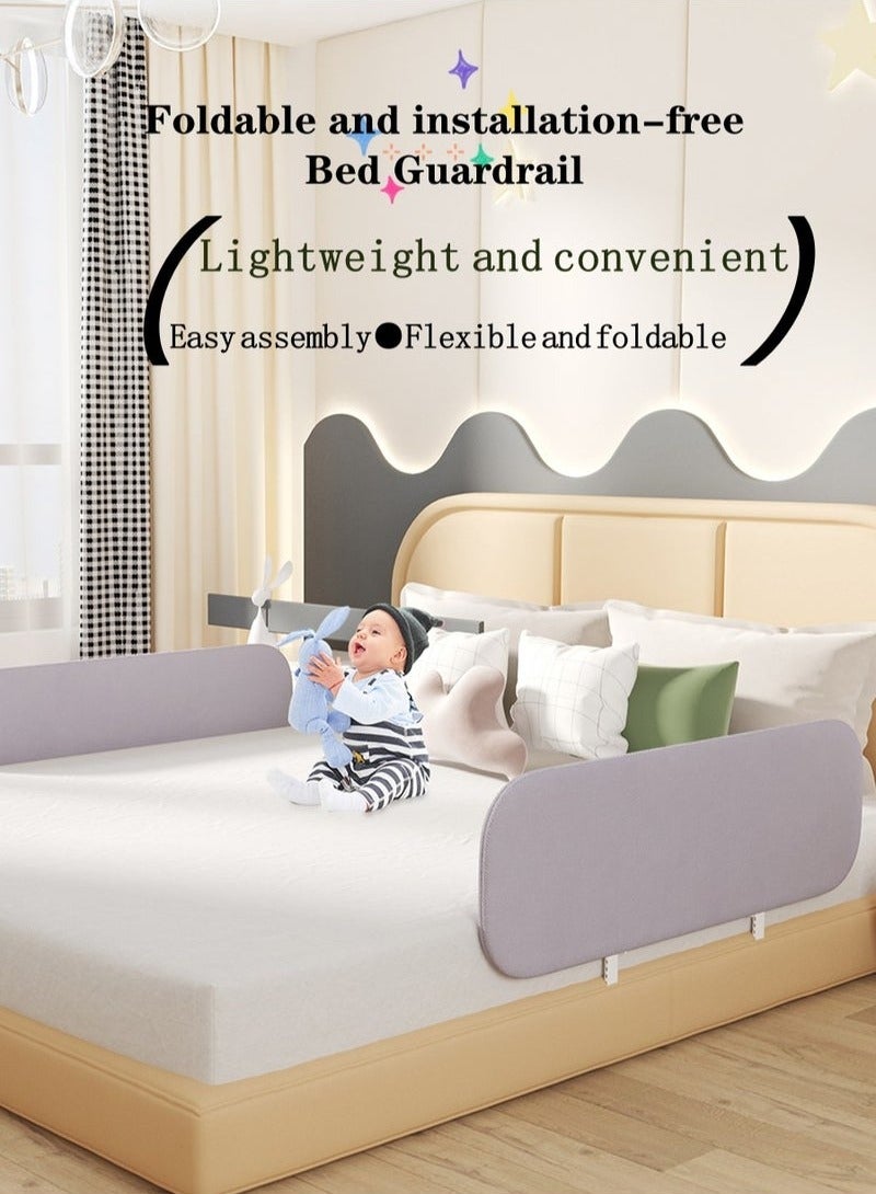 سكك حديد سرير الطفل الصغير ، سكك حديد سرير قابل للطي للأطفال الصغار ، حراس سكك حديد سرير الطفل مع المراسي المعززة ، سكك حديد سرير السفر لأسرة الأطفال ، التوأم ، مزدوجة إلى الخ رمادي 120 سم (1 قطعة) - Image 3