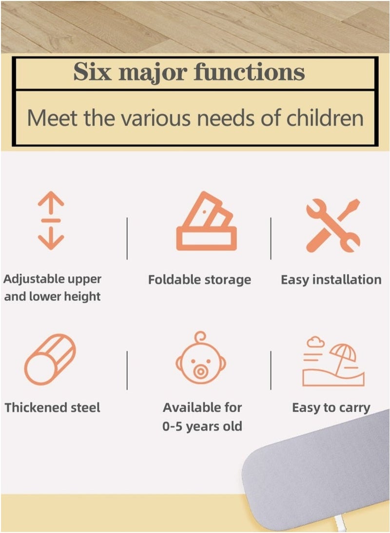 سكك حديد سرير الطفل الصغير ، سكك حديد سرير قابل للطي للأطفال الصغار ، حراس سكك حديد سرير الطفل مع المراسي المعززة ، سكك حديد سرير السفر لأسرة الأطفال ، التوأم ، مزدوجة إلى الخ رمادي 120 سم (1 قطعة) - Image 5