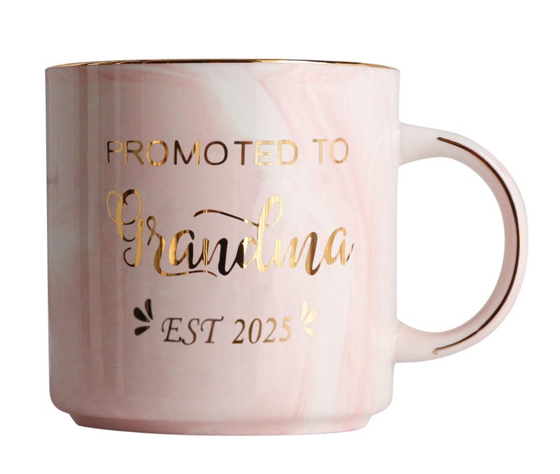 New Grandma Gifts First Time 2025 Promoted To Grandma Est 2025 MugNew Parents Pregnancy Announcement Prop Cup For MotherNew Grandma Gifts Ideas