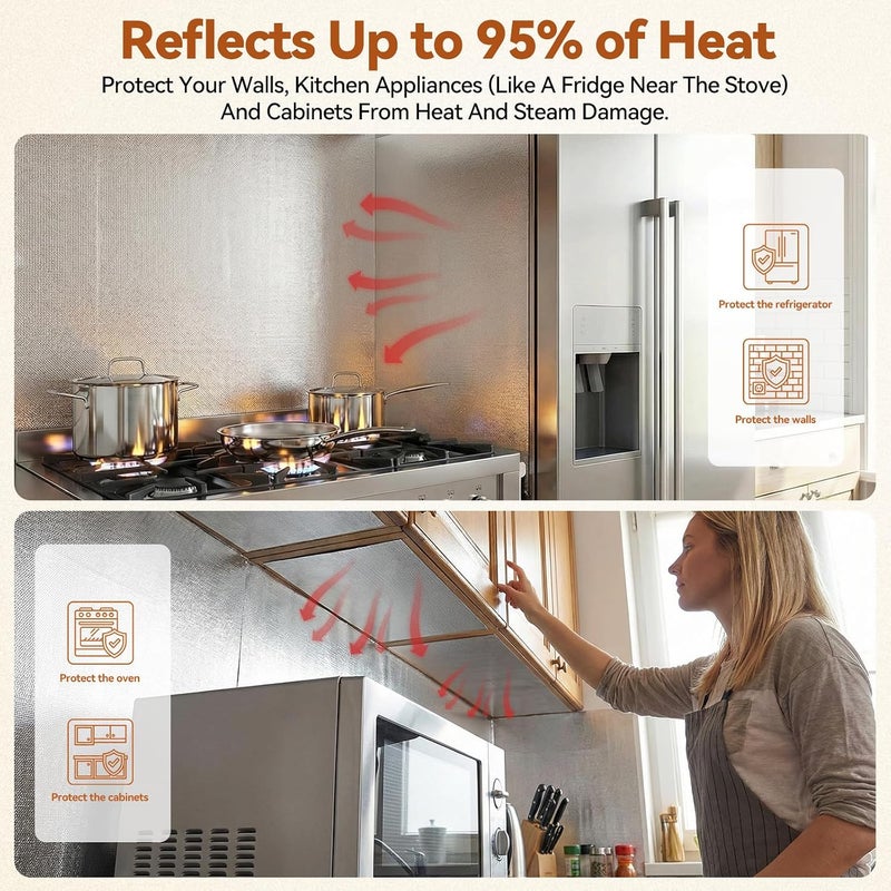 IGNISGUARD Heat Shield Mat 12"x24" - 95% Reflective Aluminized Fiberglass Thermal Barrier Material - Adhesive Backed Heat Shield Wrap & Insulation Blanket High Temp Protection - Image 2