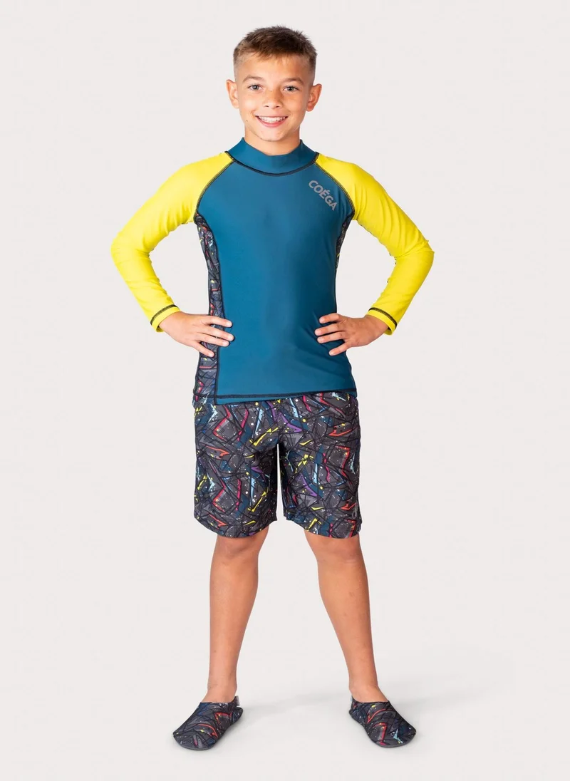 COEGA SUNWEAR COEGA Boys Kids Boardshorts - Green Abstract Paint