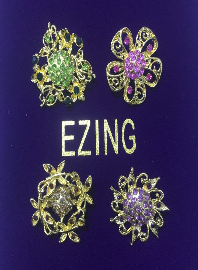 Ezing Lot 24pc Shining Rhinestone Crystal Brooches Pins DIY Wedding Bouquet Kit (K) - Image 4