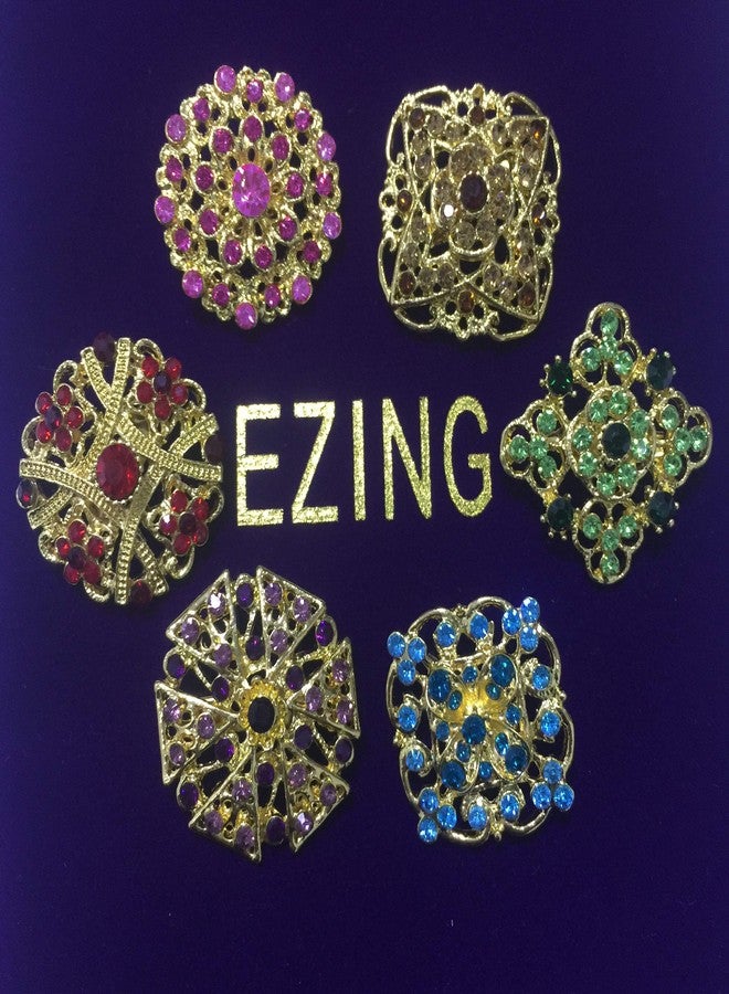 Ezing Lot 24pc Shining Rhinestone Crystal Brooches Pins DIY Wedding Bouquet Kit (K) - Image 3