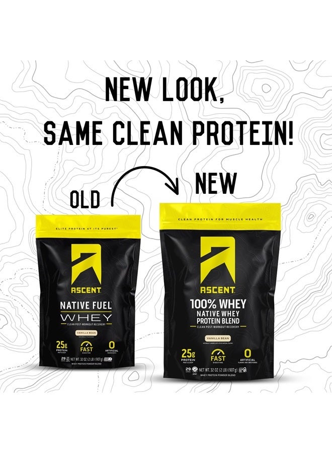 Ascent مسحوق بروتين مصل اللبن 100% - بروتين مصل اللبن المعزول بعد التمرين، خالٍ من النكهات والمحليات الصناعية، خالٍ من الصويا والغلوتين، 5.5 جم من الأحماض الأمينية المتفرعة السلسلة، 2.6 جم من الليوسين، أحماض أمينية أساسية، فانيليا 2 رطل - Image 3