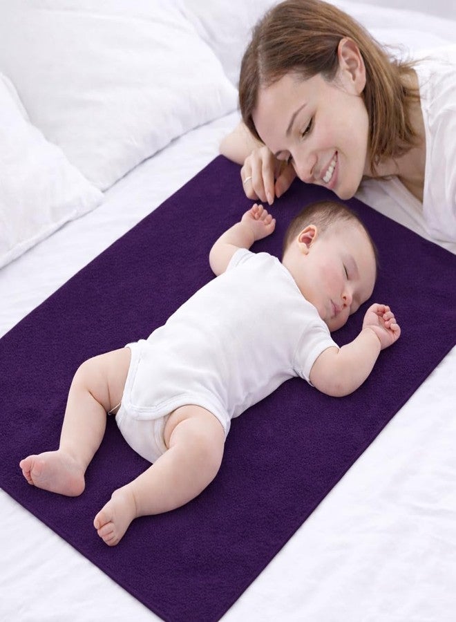 Tod PooL واقي سرير تود بول قابل للتهوية | صوف مضاد للتكتل، فائق الامتصاص، قابل للغسل | ملاءة مقاومة للماء وسريعة الجفاف | ملاءة واقية للسرير للأطفال والكبار (2، لون برقوقي، كبير (140 × 100 سم)) - Image 3