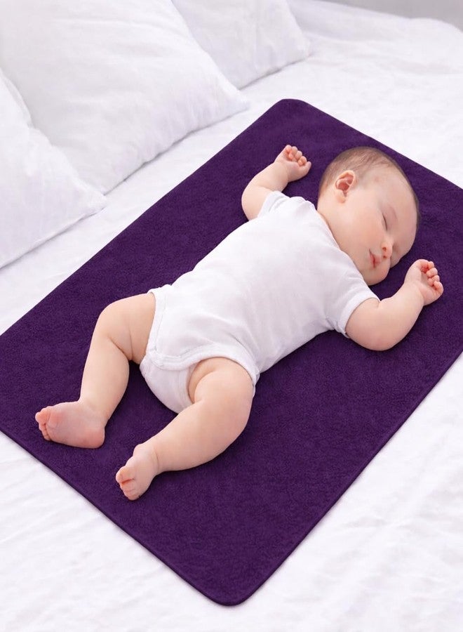 Tod PooL واقي سرير تود بول قابل للتهوية | صوف مضاد للتكتل، فائق الامتصاص، قابل للغسل | ملاءة مقاومة للماء وسريعة الجفاف | ملاءة واقية للسرير للأطفال والكبار (2، لون برقوقي، كبير (140 × 100 سم)) - Image 2