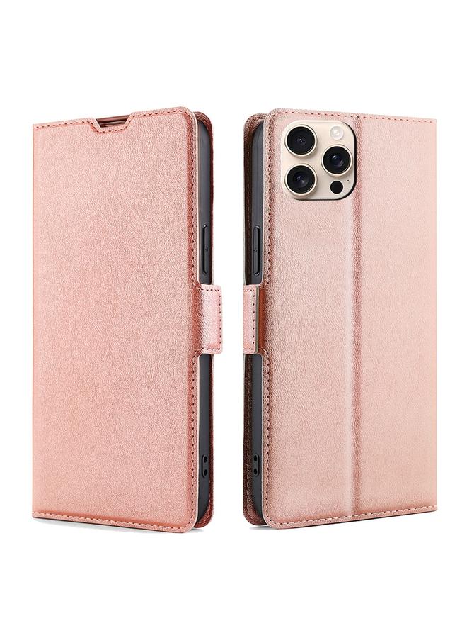 S-TOP Case For iPhone 16 Pro Max Ultra-thin Voltage Side Buckle Horizontal Flip Leather Phone Case - Image 1